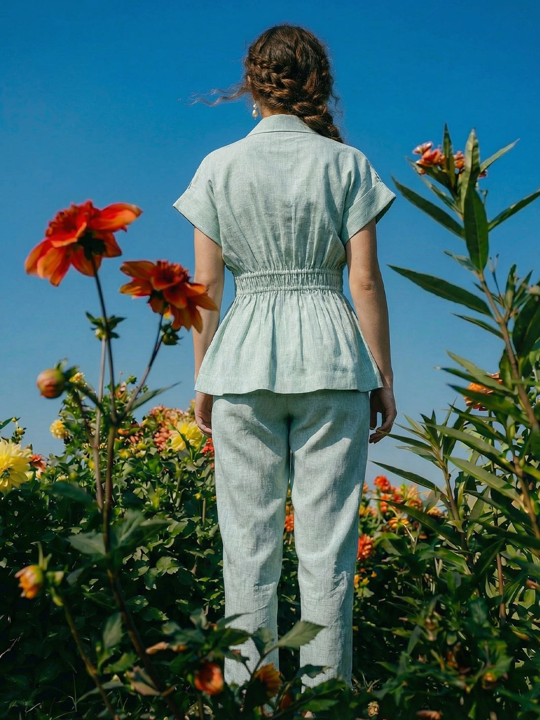 Pistachio Cotton Co-ord Set for Women