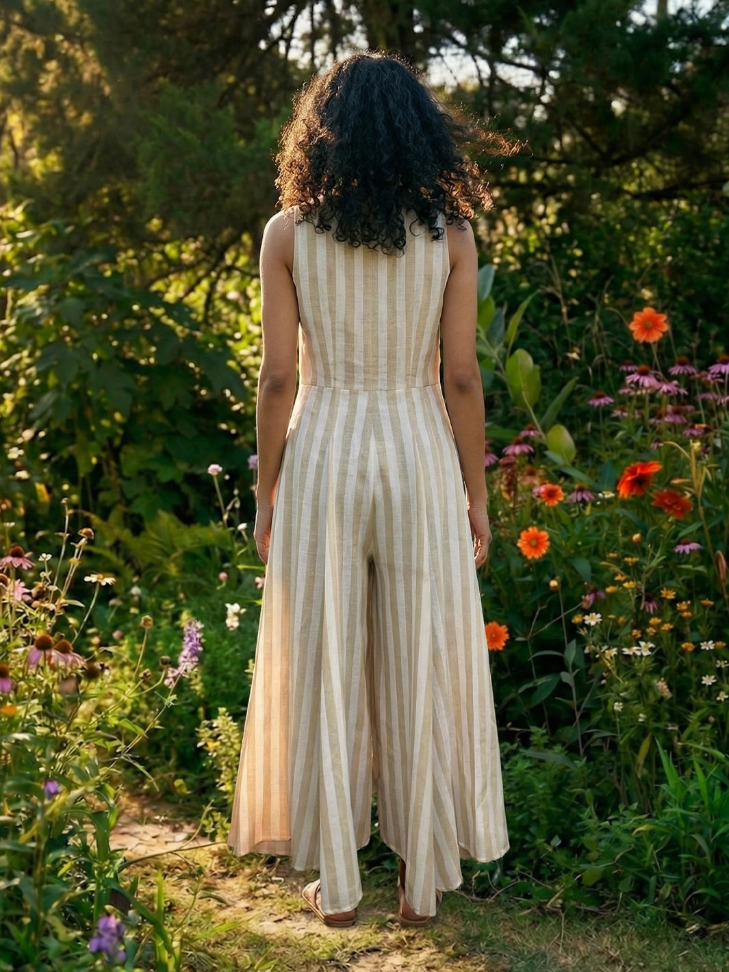 Cotton Jumpsuit with Front Belt