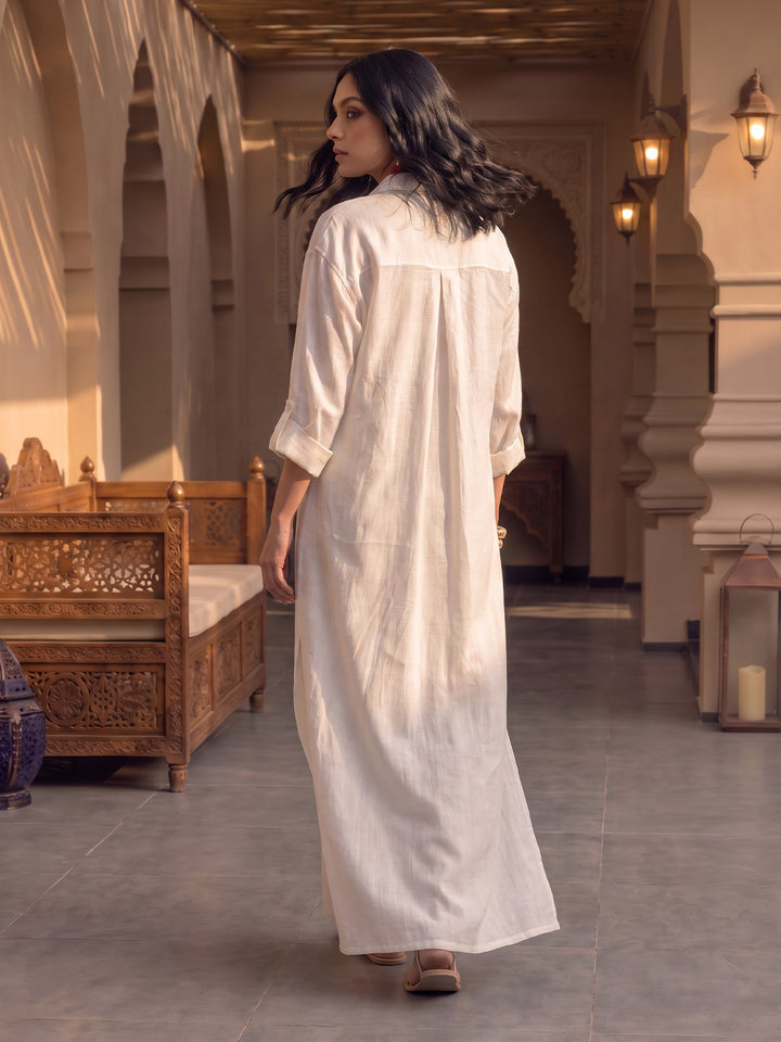 Picante Hand Embroidered Long Shirt Dress