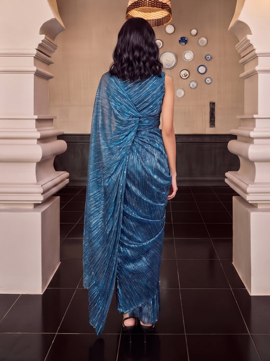 Royale Draped Light Blue Gown