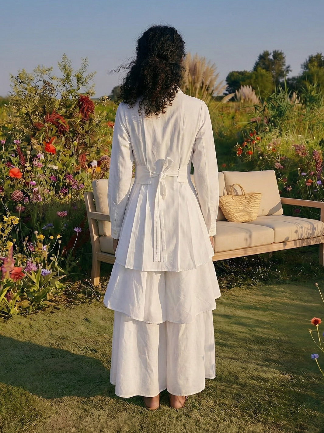 Lychee Floral Embroidered White Shirt