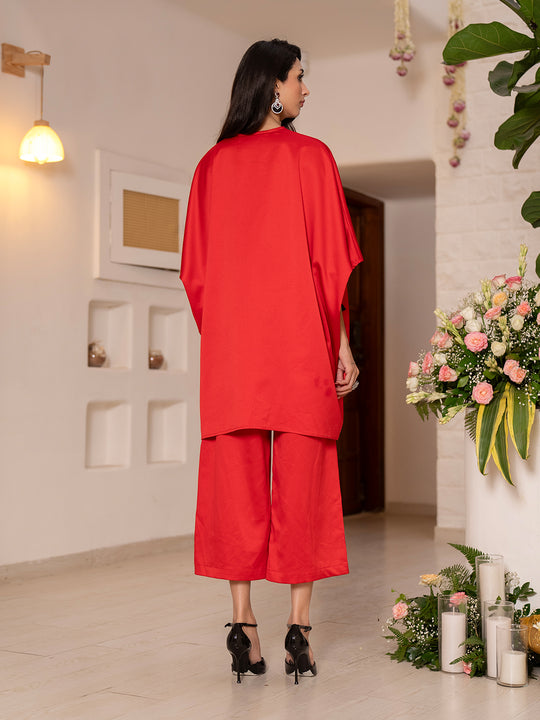 Crimson Play Kaftan with Pants Co-ord