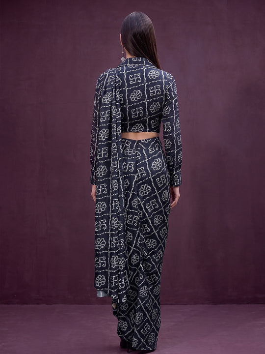 Noir Bandhani Draped Saree