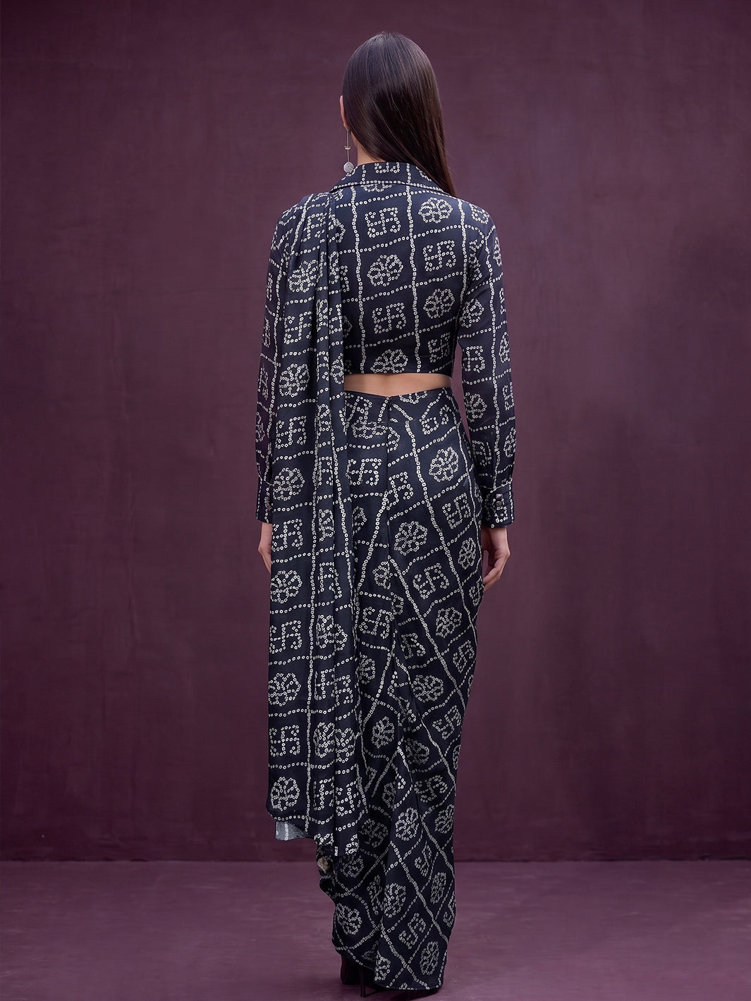Noir Bandhani Draped Saree