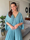 festive teal dress
