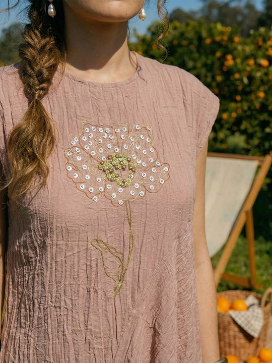 Mahagony Embroidered Tunic for Women