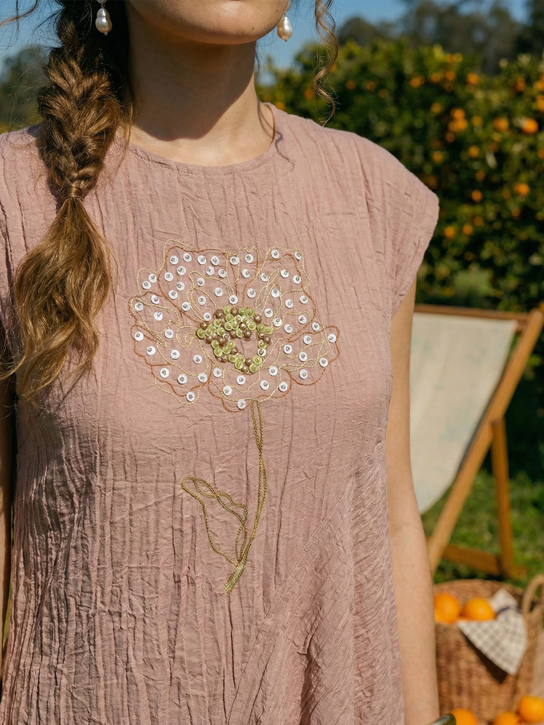 Mahagony Embroidered Cotton Co-ord Set