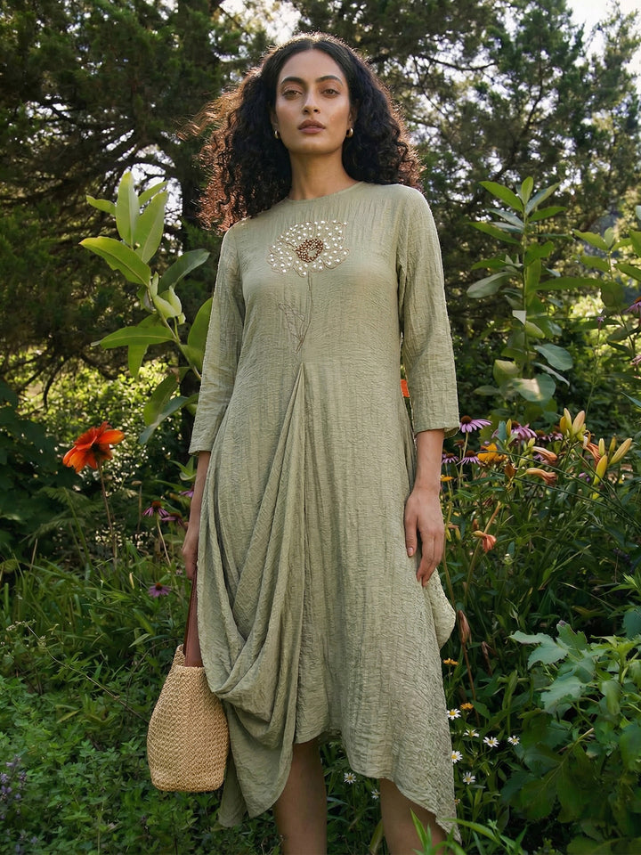 Kunafa Long Cowl with Embroidery