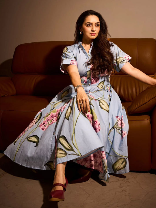 Floral Skies Poplin Dress