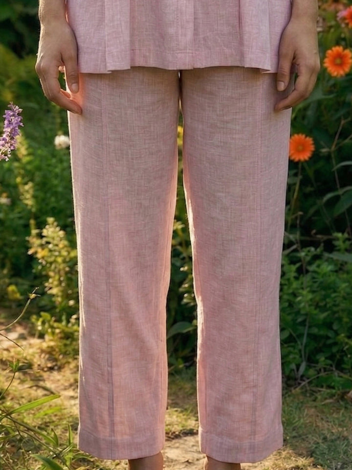 Marshmallow Cotton Linen Pleated Co-ord Set