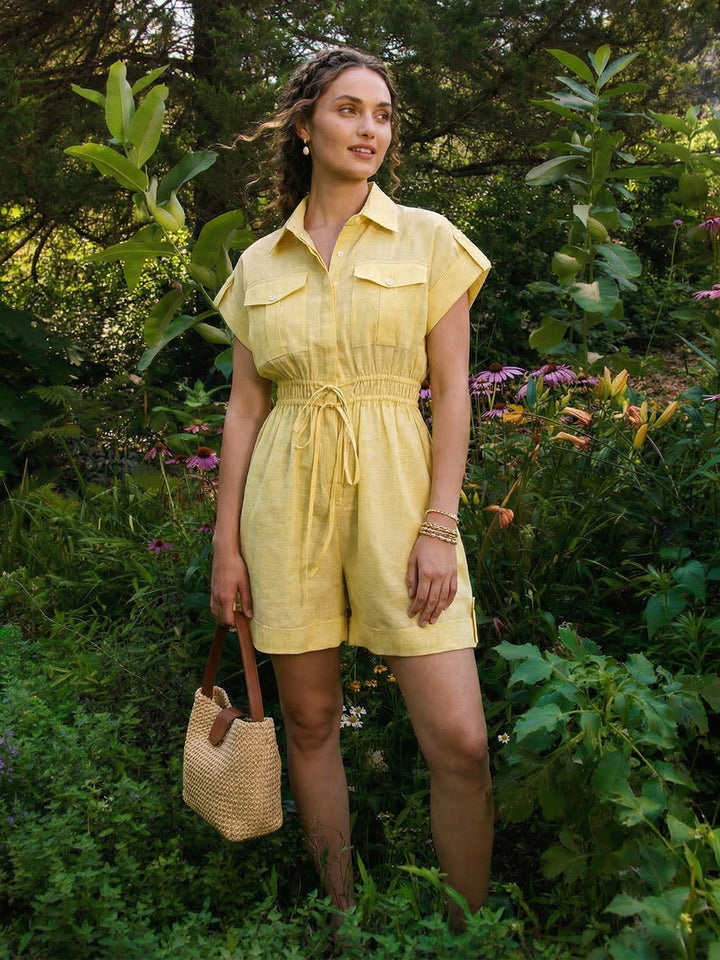 Mango Sorbet Cotton Linen Playsuit