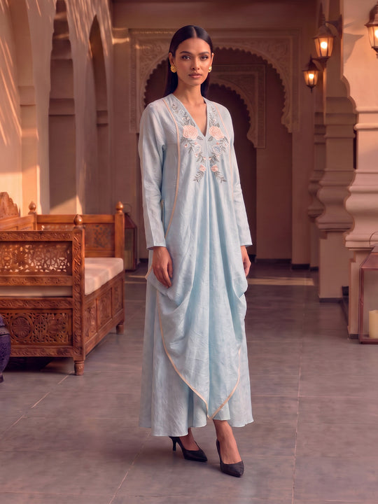 Parsi Embroidery Draped Tunic