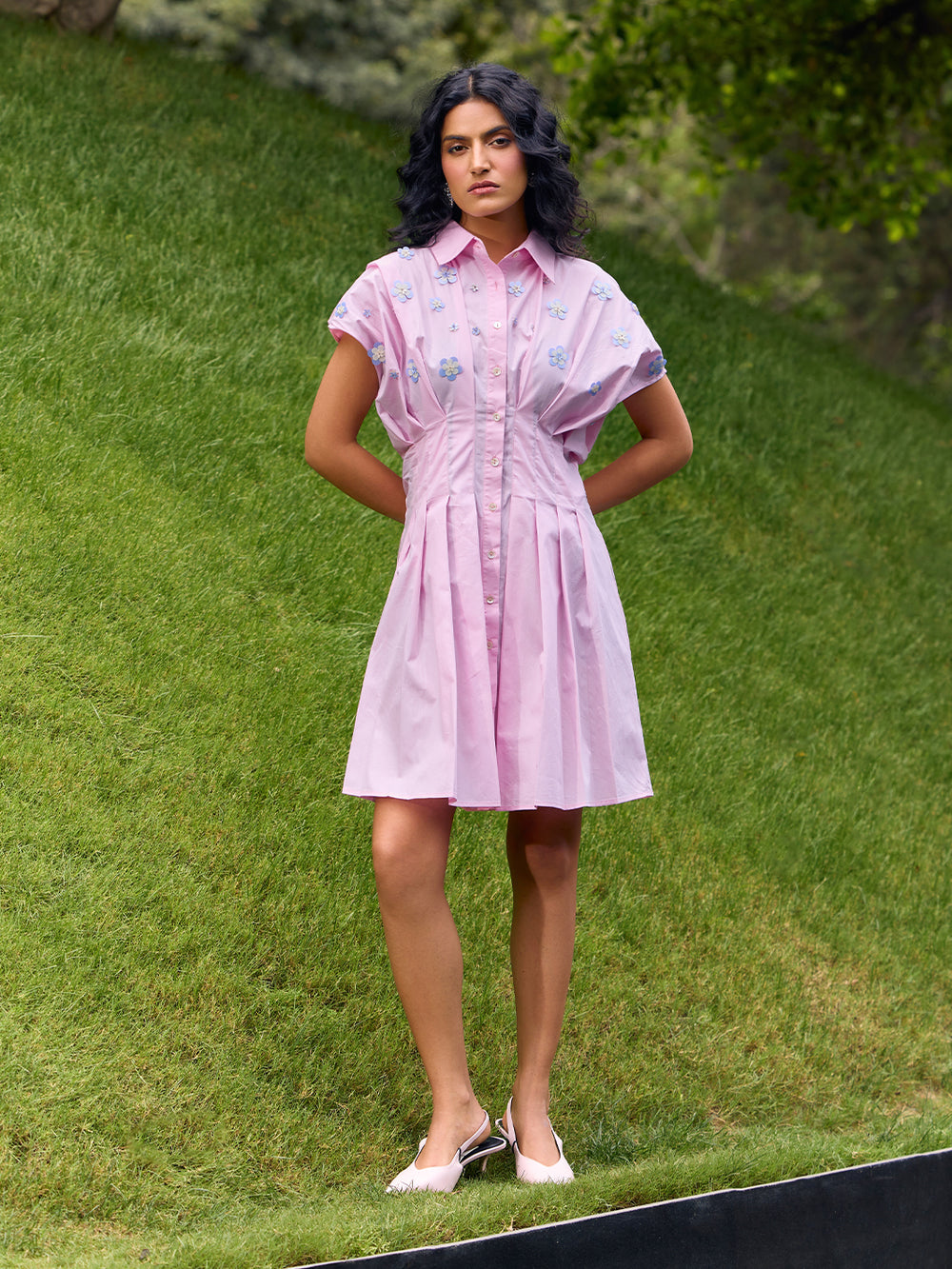 Floral embroidered dress