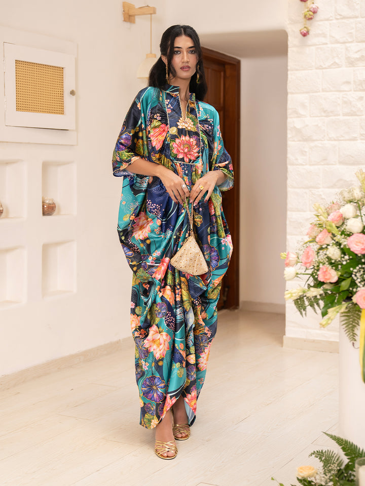 Lotus print kaftan