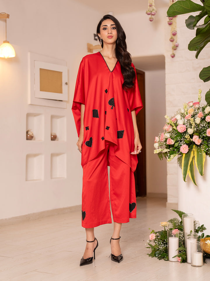 Crimson Play Kaftan with Pants Co-ord
