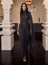 Royale Draped Gown Black