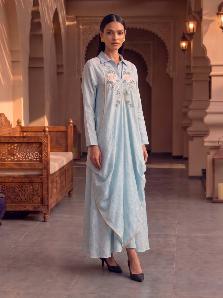 Parsi Embroidery Draped Tunic