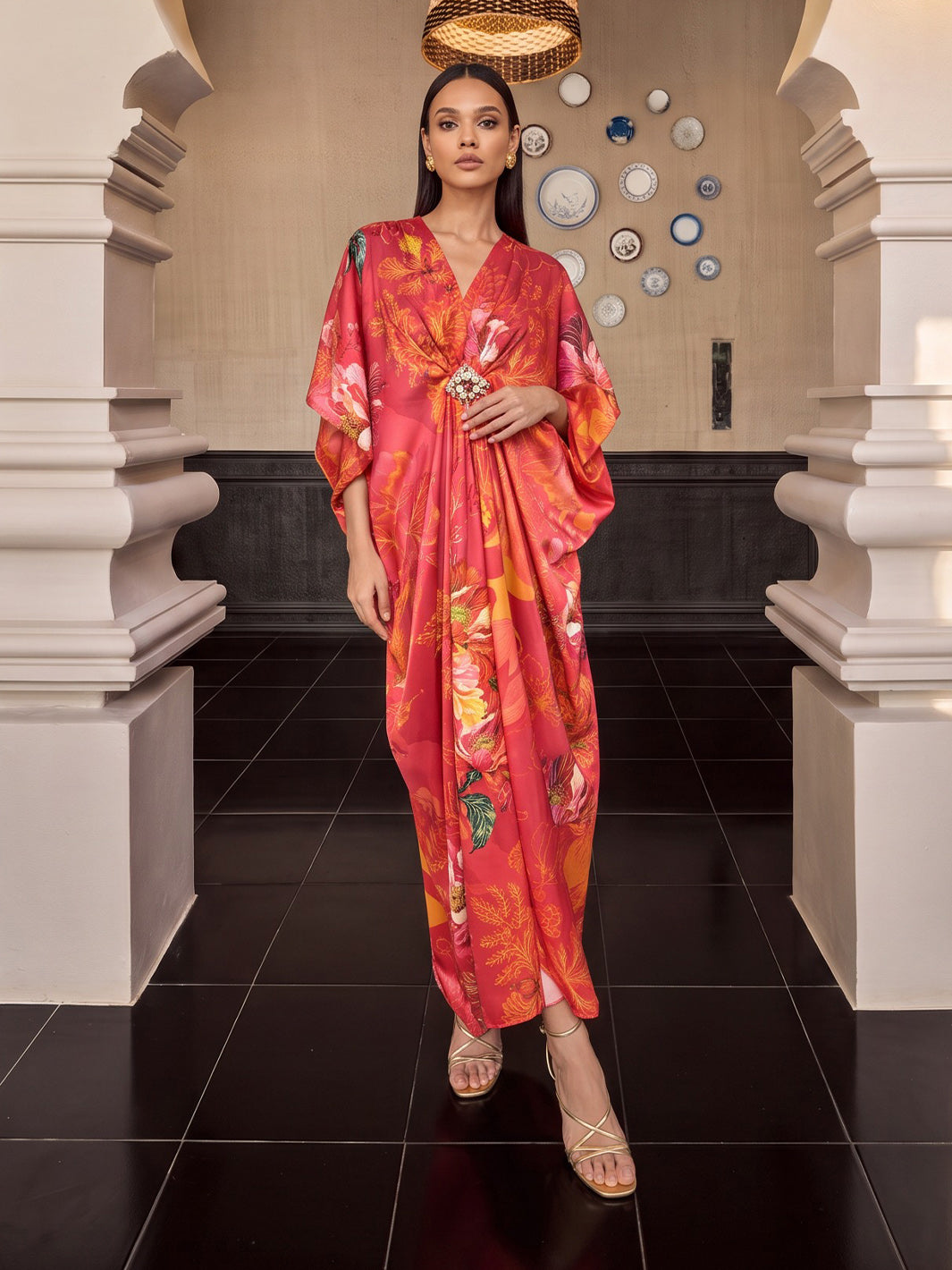 Pink Floral Kaftan