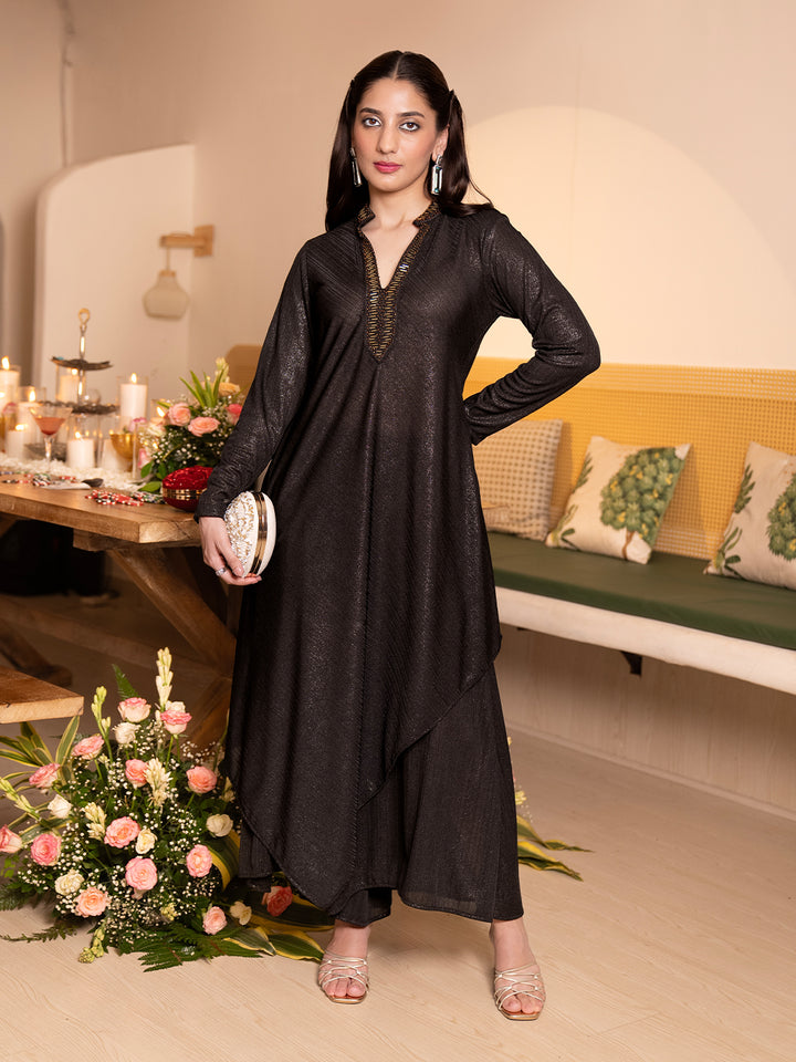 Shimmer embroidered Asymmetric Tunic