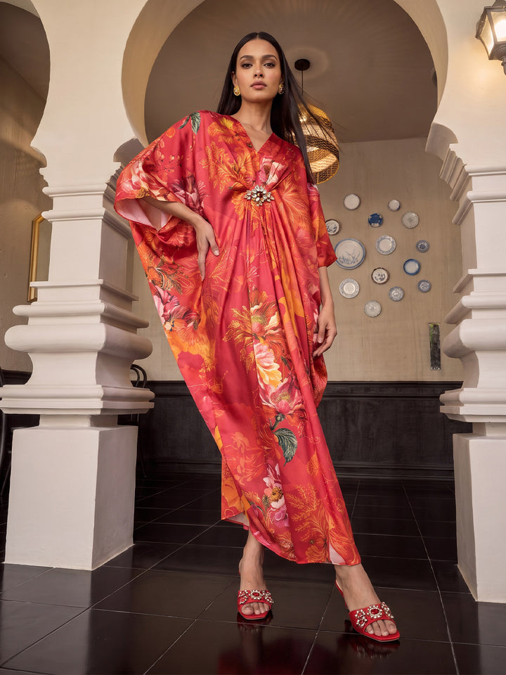 Pink Floral Kaftan