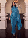 Royale Draped Light Blue Gown