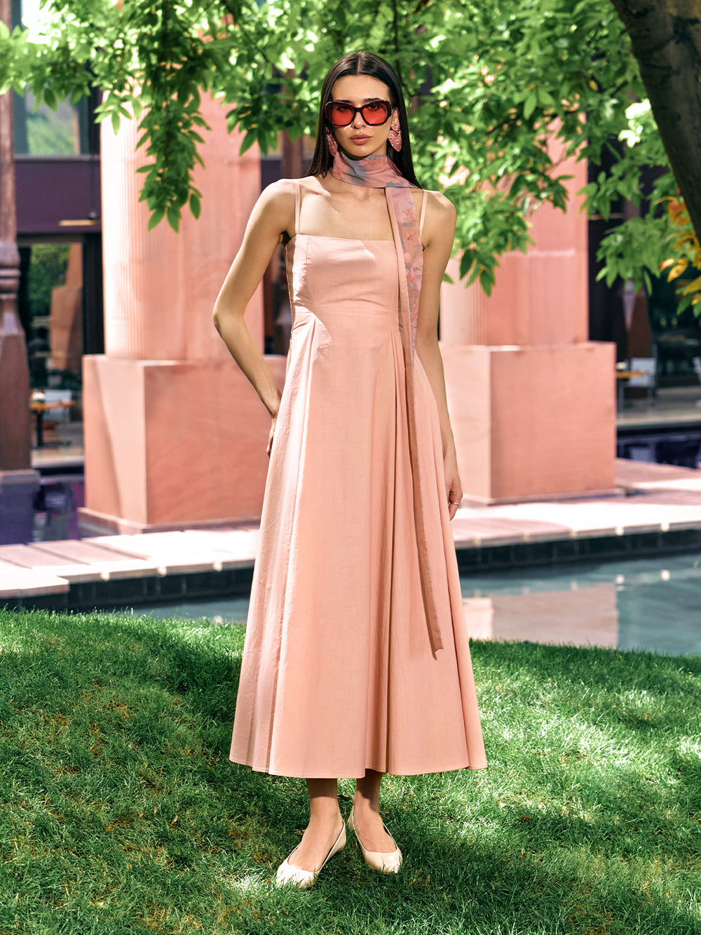 Bubblegum pink maxi dress