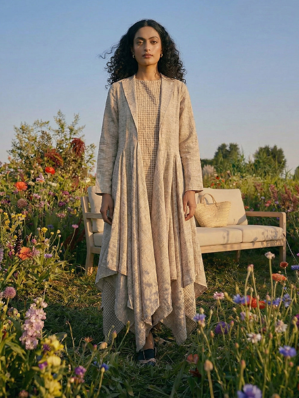 Cinnamon Cotton Asymetric Cape