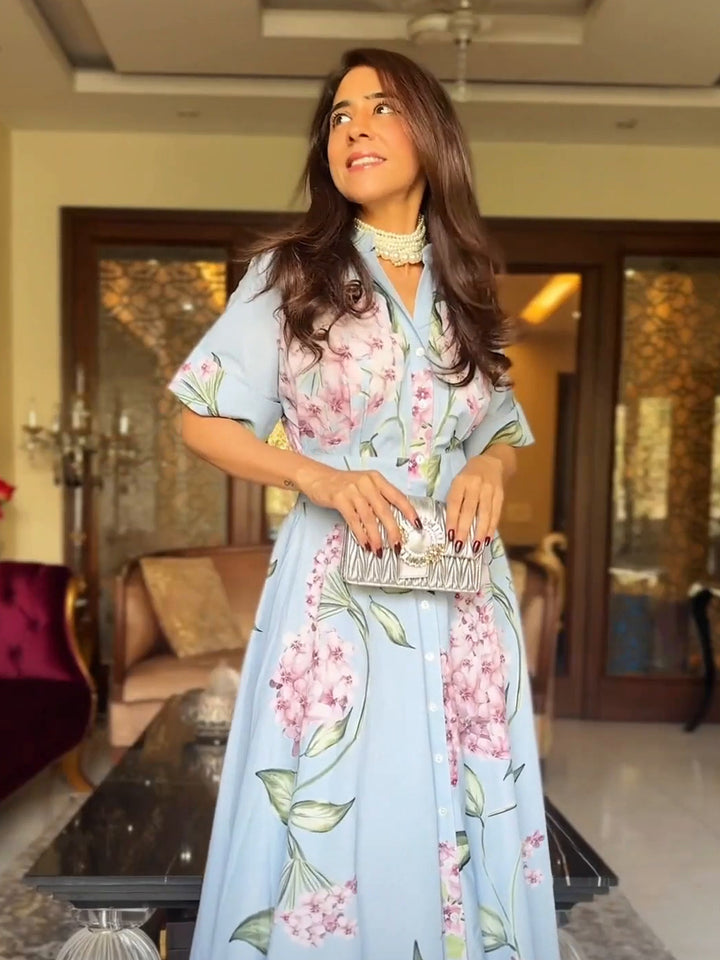 Floral Skies Poplin Dress