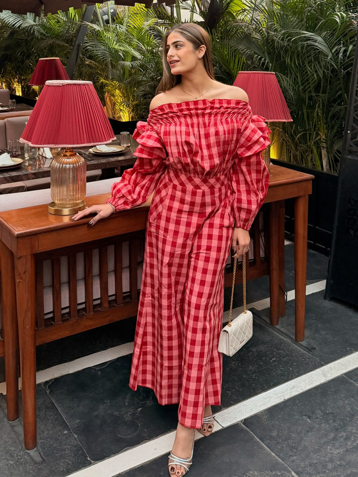 Berry Chess Jumpsuit