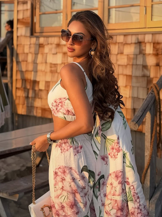 Hoya Floral Linen Blazer Co-ord Set