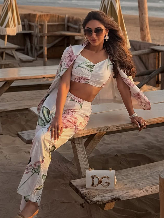Hoya Floral Linen Blazer Co-ord Set