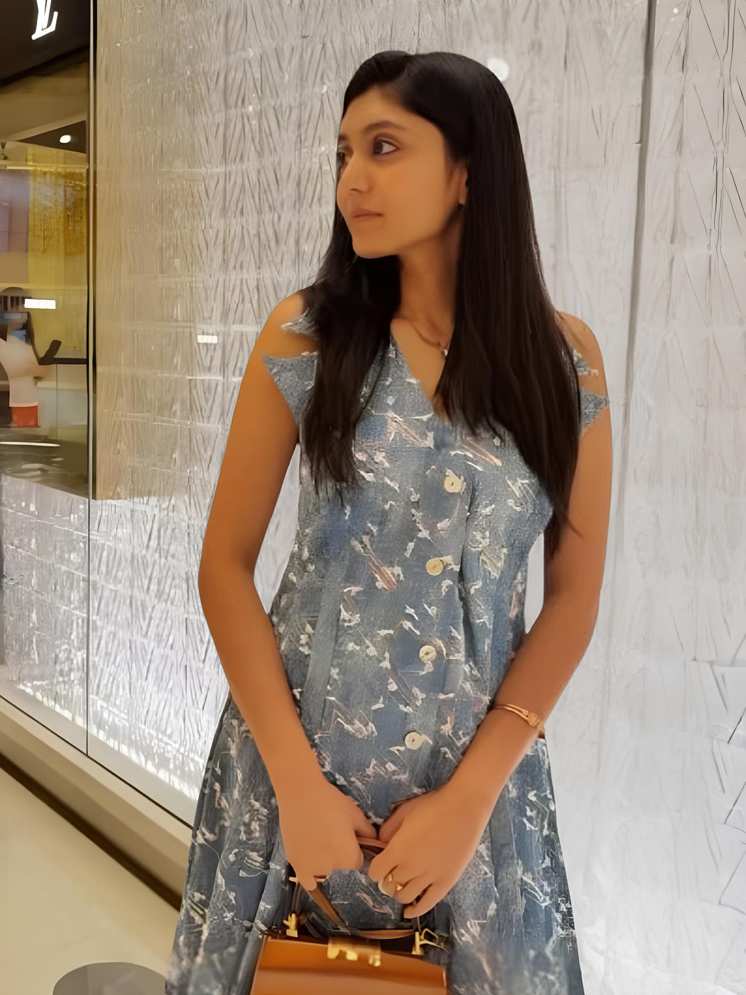 Denim Bliss Lapel Collar Dress