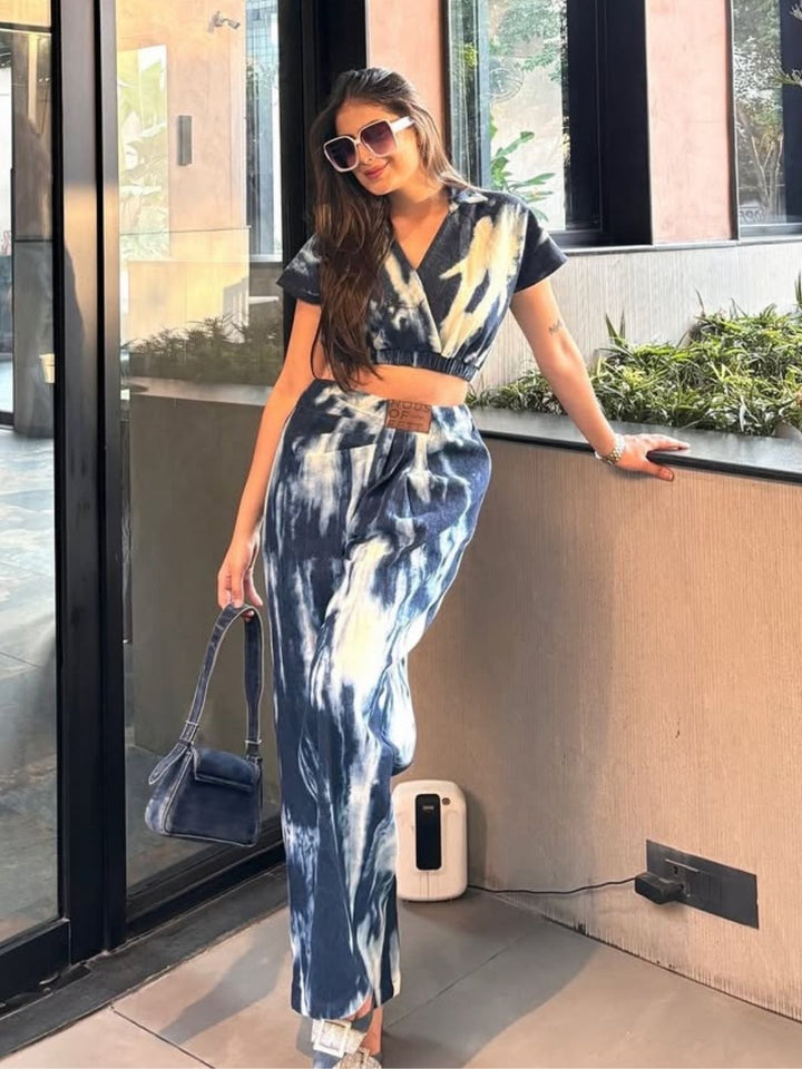 Indigo Tie Dye Denim Co-ord Set