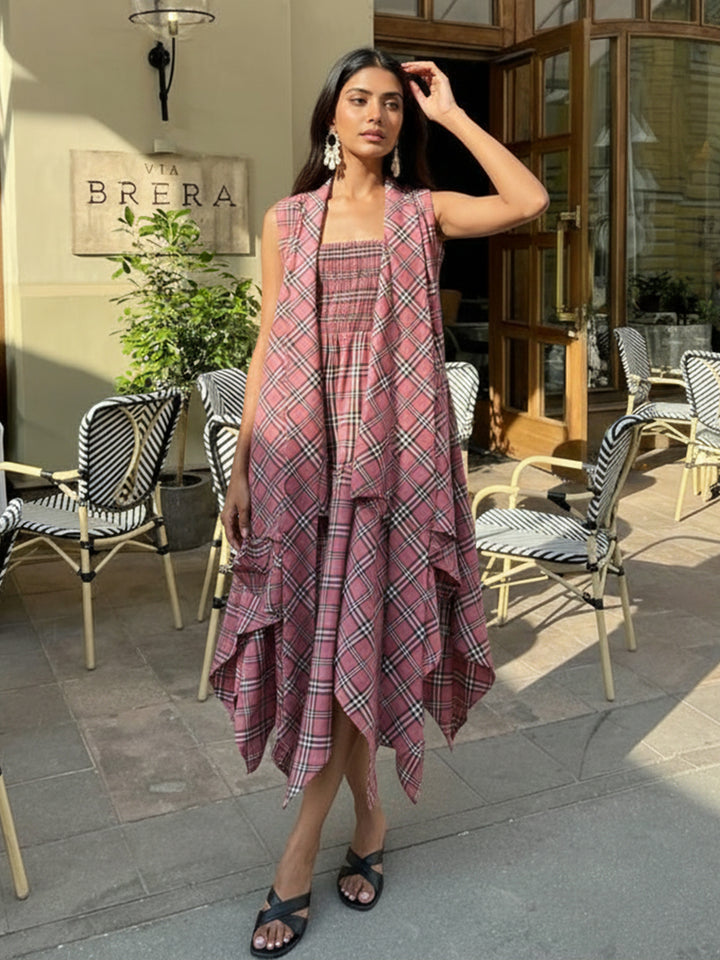 Lara Plaid dress and jacket Set