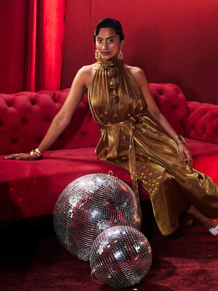 Mystic Rosette Halter Jumpsuit