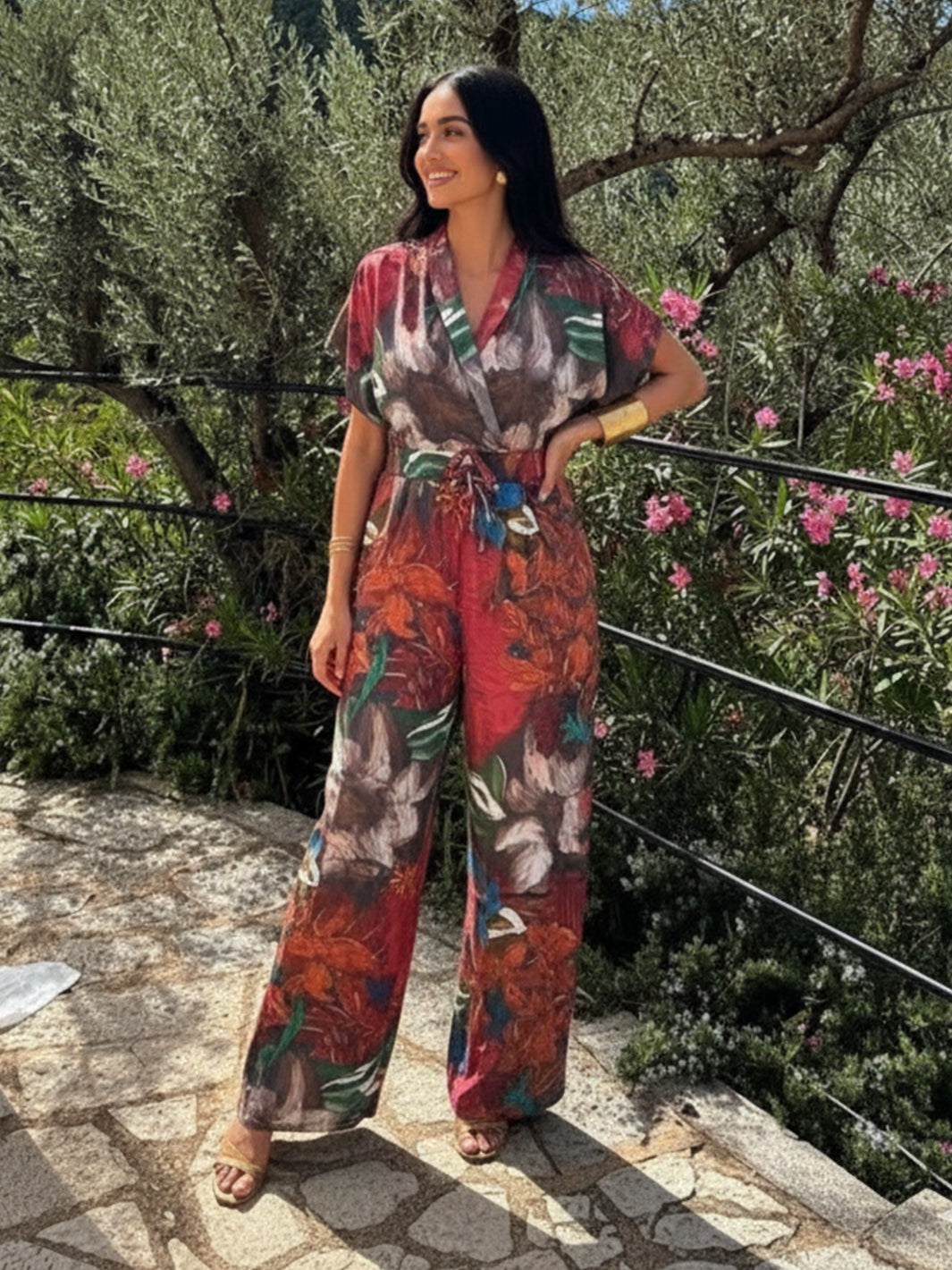 Bloom V-Neck Floral Jumpsuit
