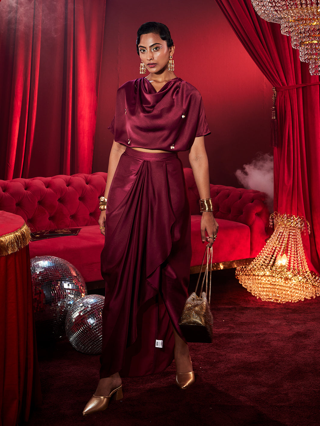 Amoura Satin Embellished Co-ord set