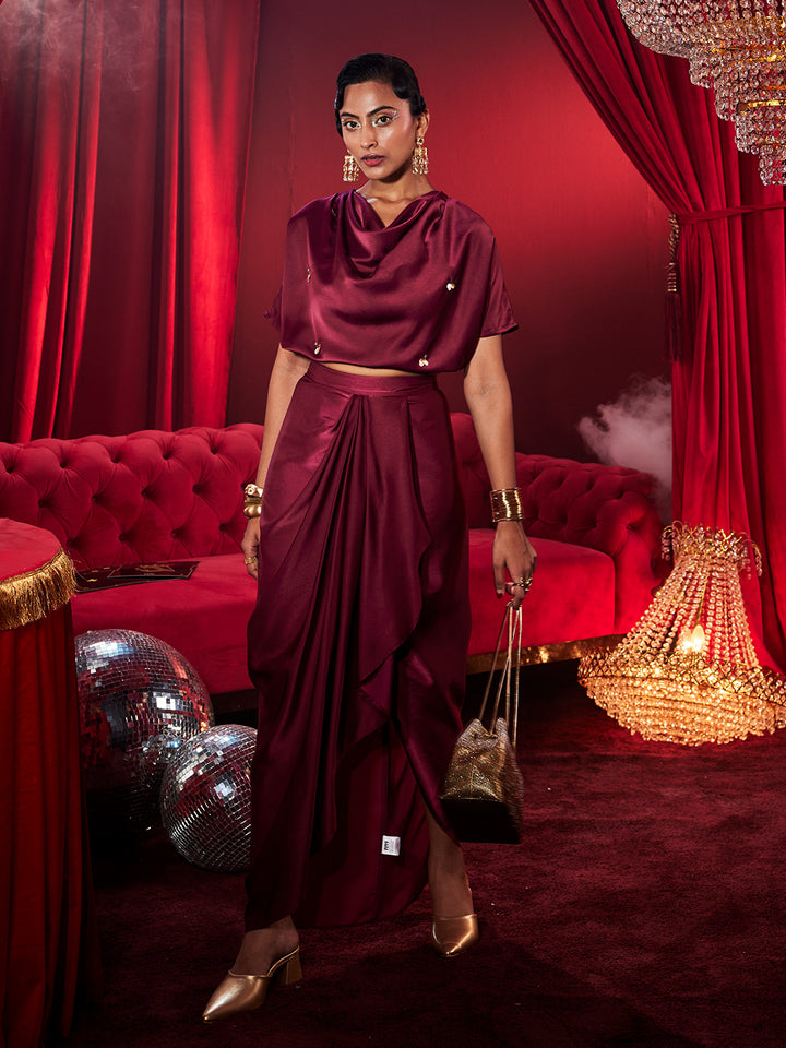 Amoura Satin Embellished Co-ord set