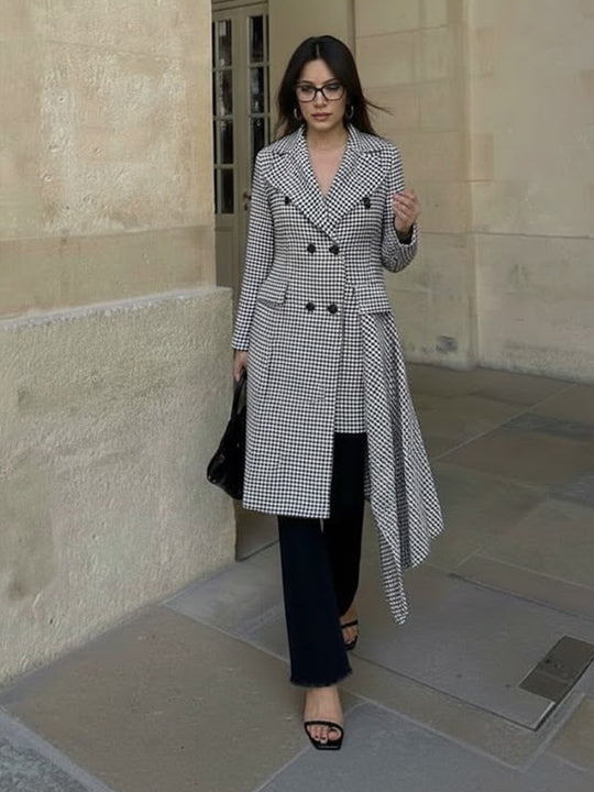 NORWAY COAT-WHITE CHECK