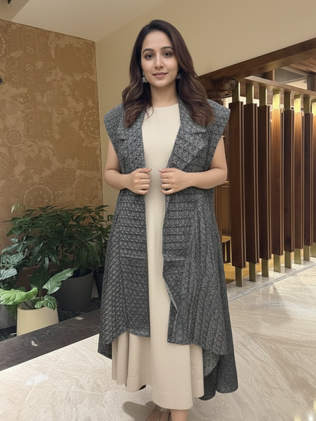 Petina Cotton Cowl Gray Cape