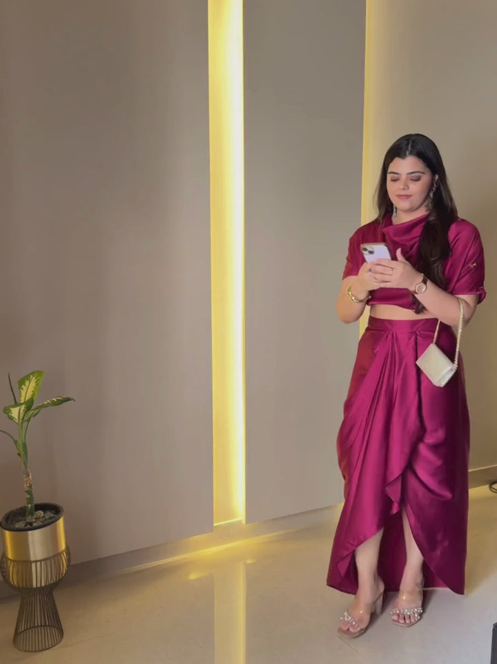 Amoura Satin Embellished Co-ord set