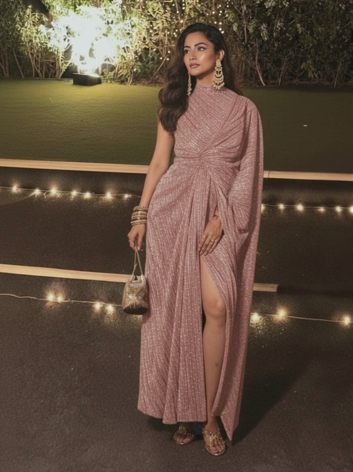 Royale Draped Gown Pink