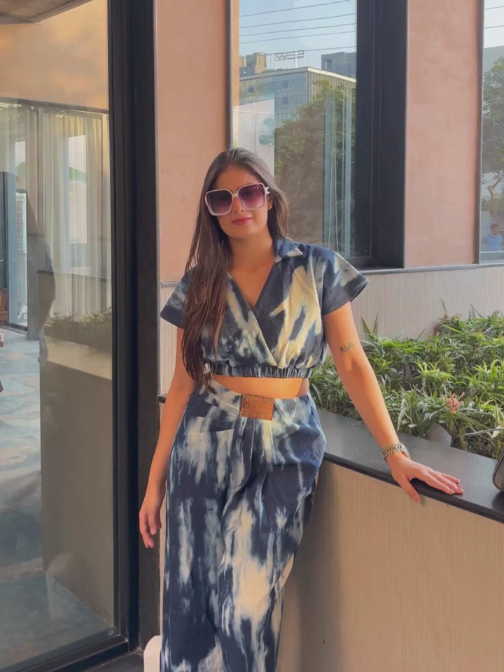 Indigo Tie Dye Denim Co-ord Set