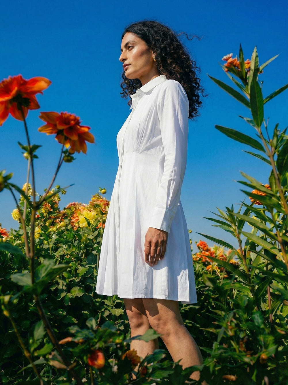 Pearl Pleated Dress