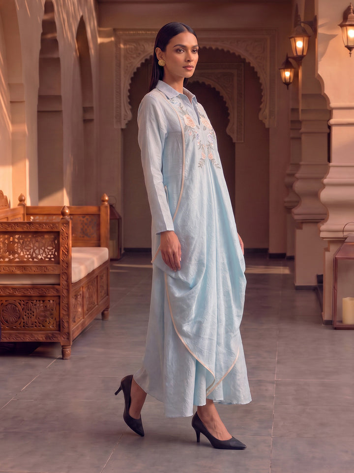 Parsi Embroidery Draped Tunic
