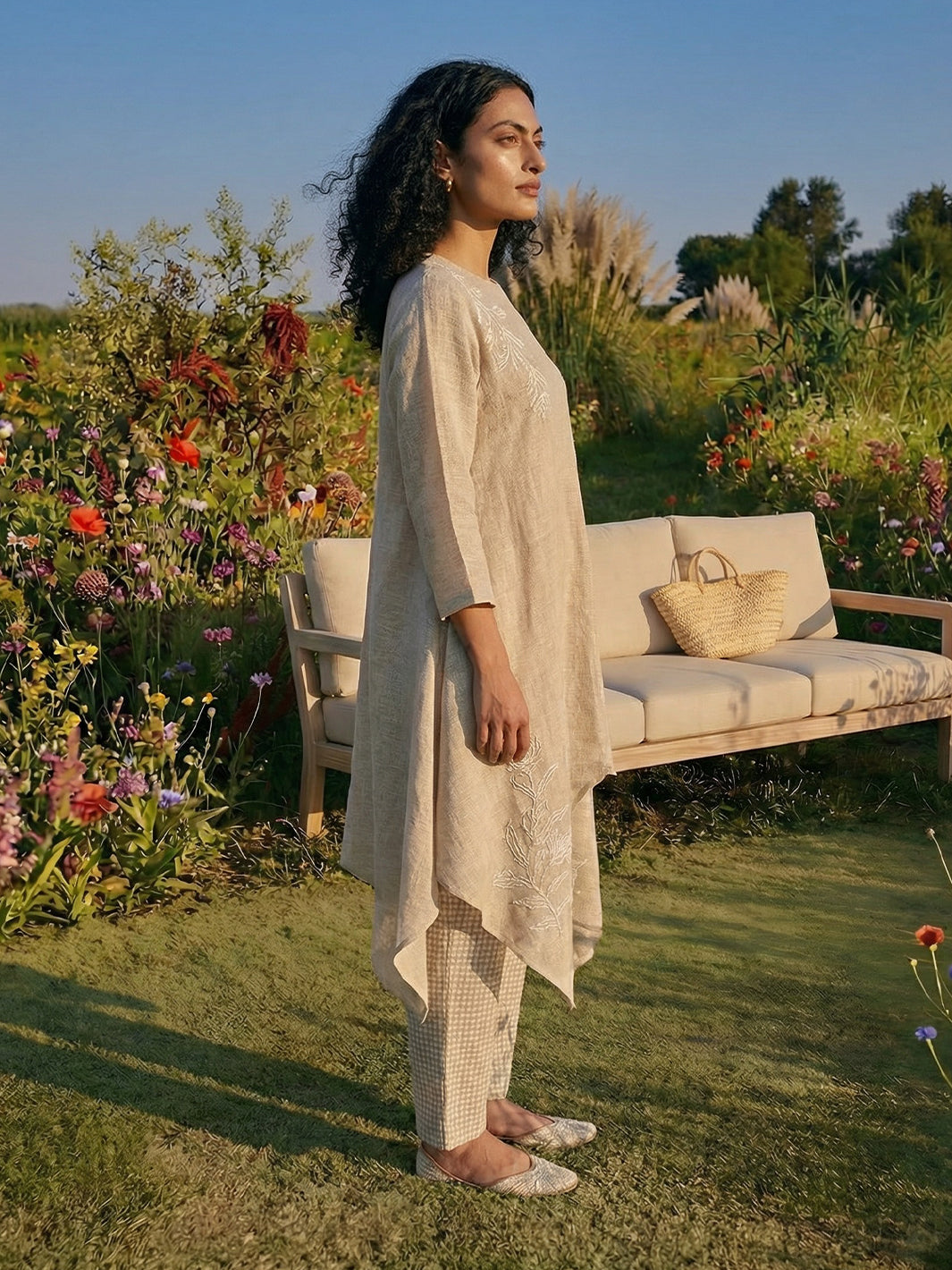 Sandalwood Embroidered Tunic