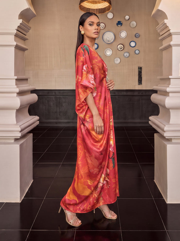 Pink Floral Kaftan
