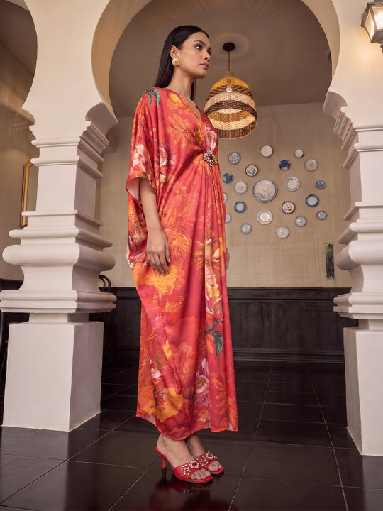Pink Floral Kaftan