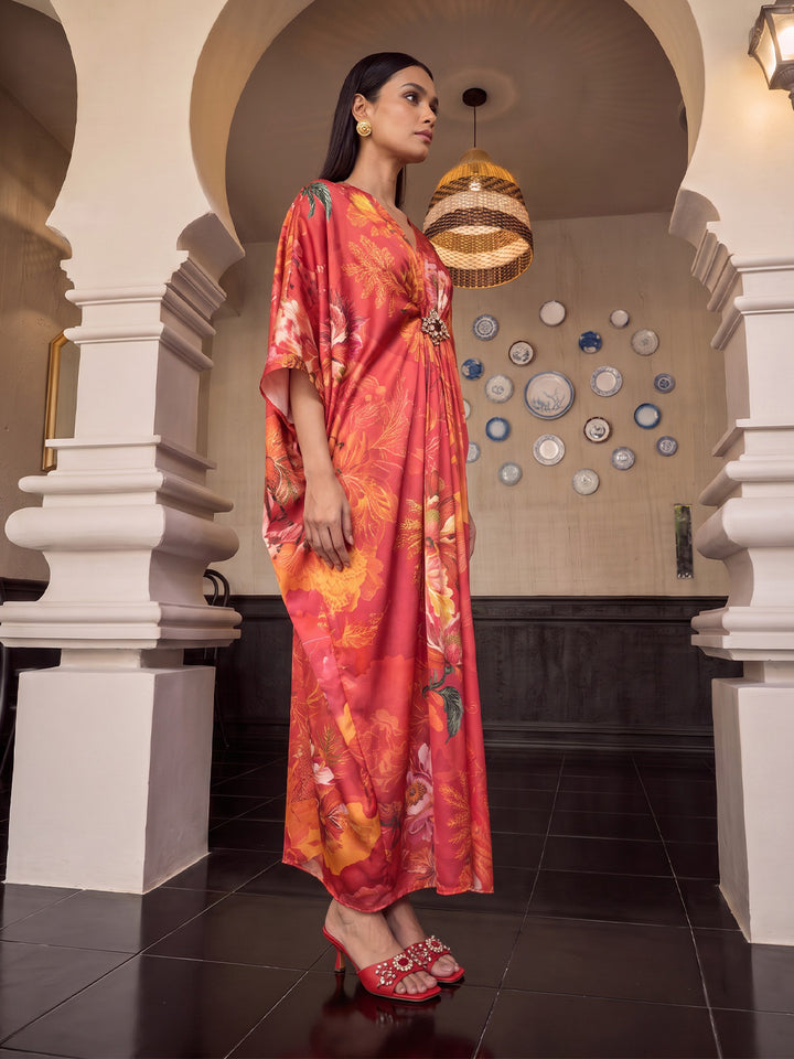 Pink Floral Kaftan