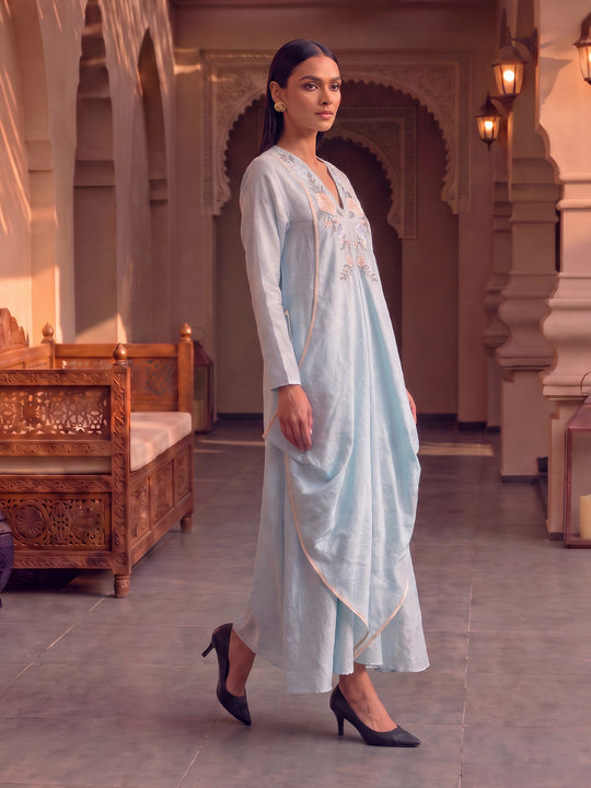 Parsi Embroidery Draped Tunic